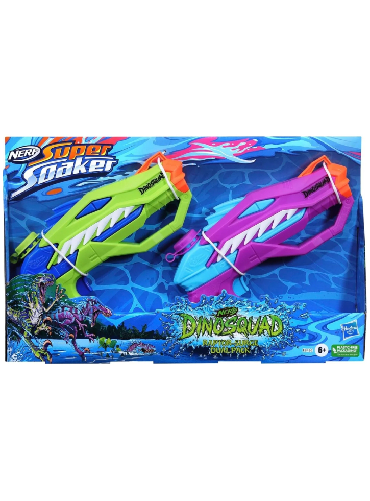 Nerf Super Soaker Dinosquad Raptor Surge Dual Pack (f8436)