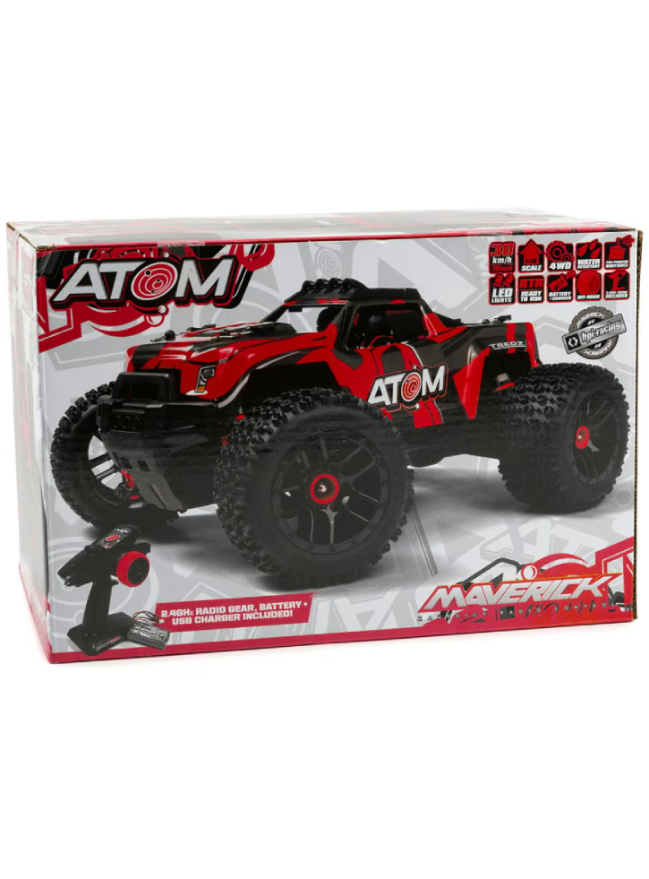 Maverick Rc Atom At1 1/18 4wd Electric Truck Red