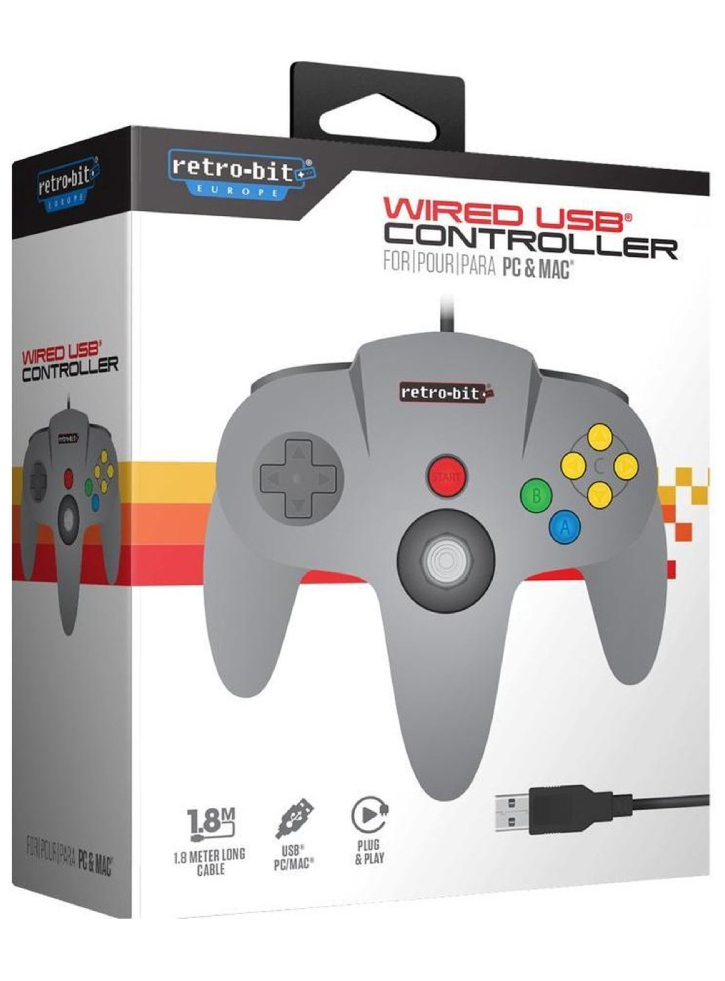 Retro-bit Grey N64 Usb Controller