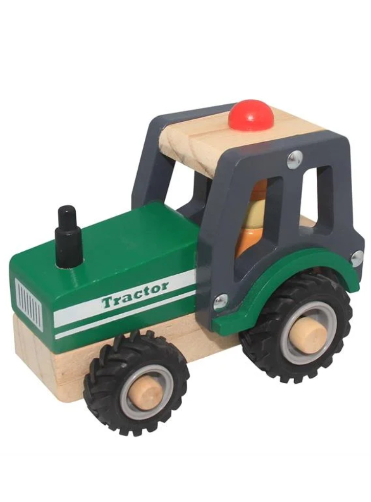 Magni Wooden Tractor With Rubber Wheels (3895)