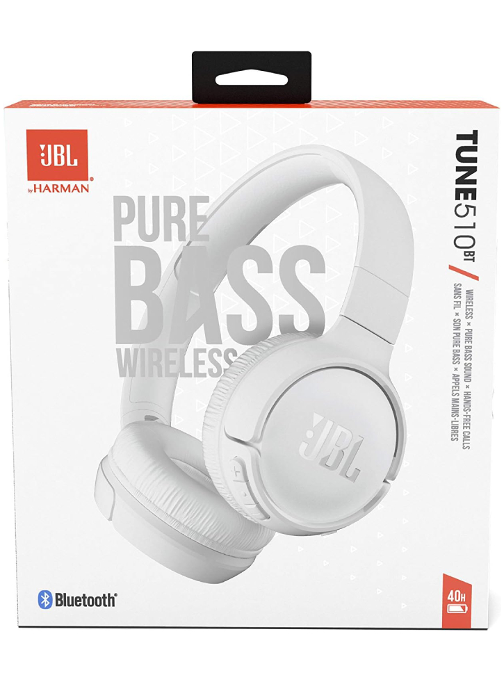 Jbl Headphones Bluetooth Tune 510bt T510bt + Mic White