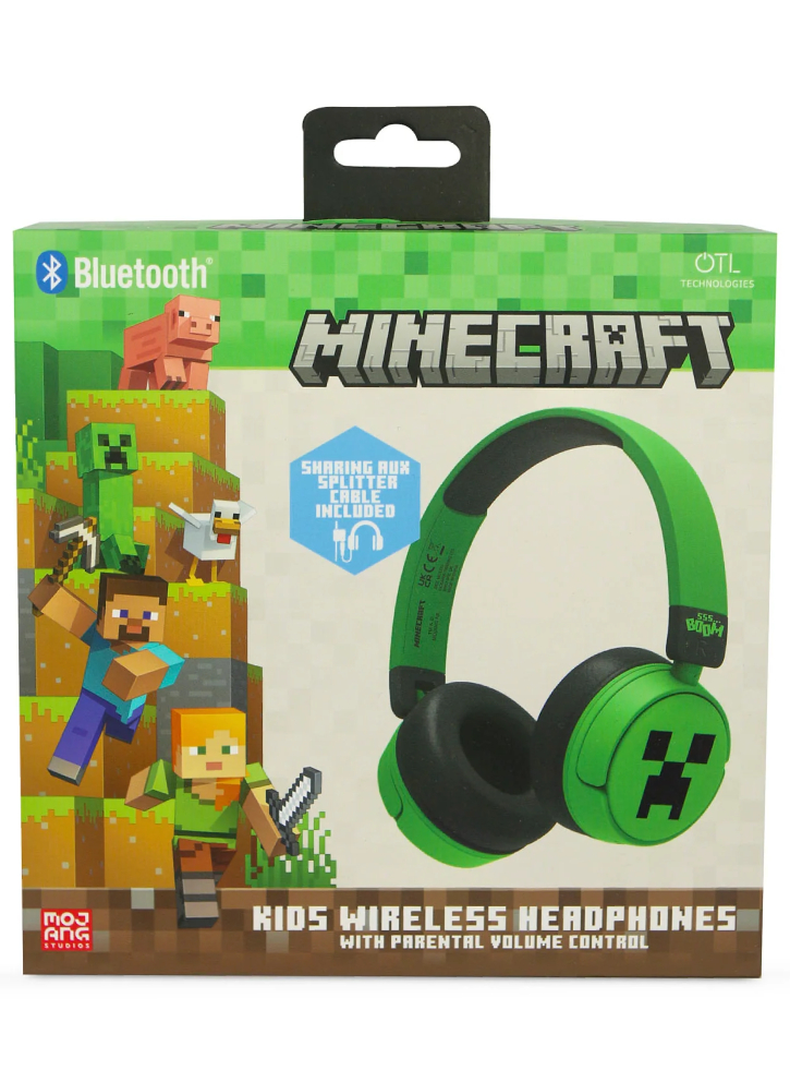 Otl Bluetooth Headset W/perental Control Minecraft Green