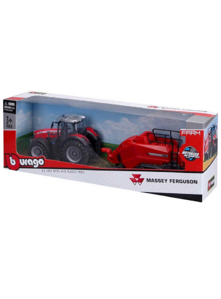 Burago Massey Ferguson 8740s 10 Cm With Baler Lifter (143027)