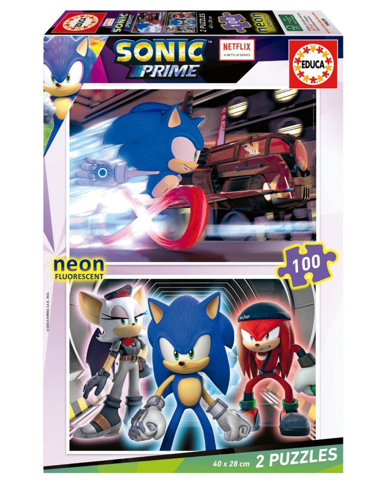 Educa 2x100 Sonic Prime Neon Puzzle (80-19629)