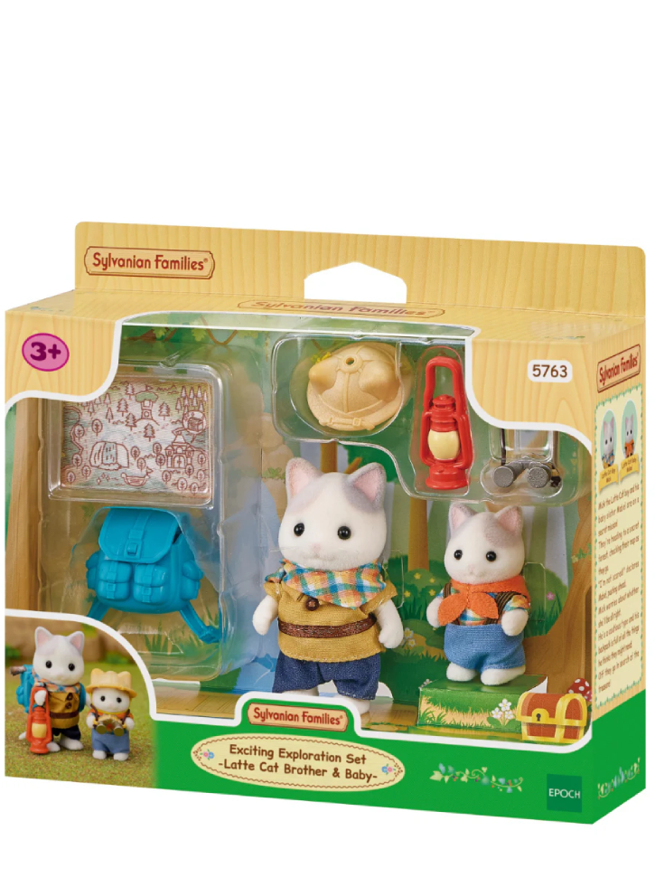 Sylvanian Families Exciting Discovery Set Latte Cat Brother & Baby 5763