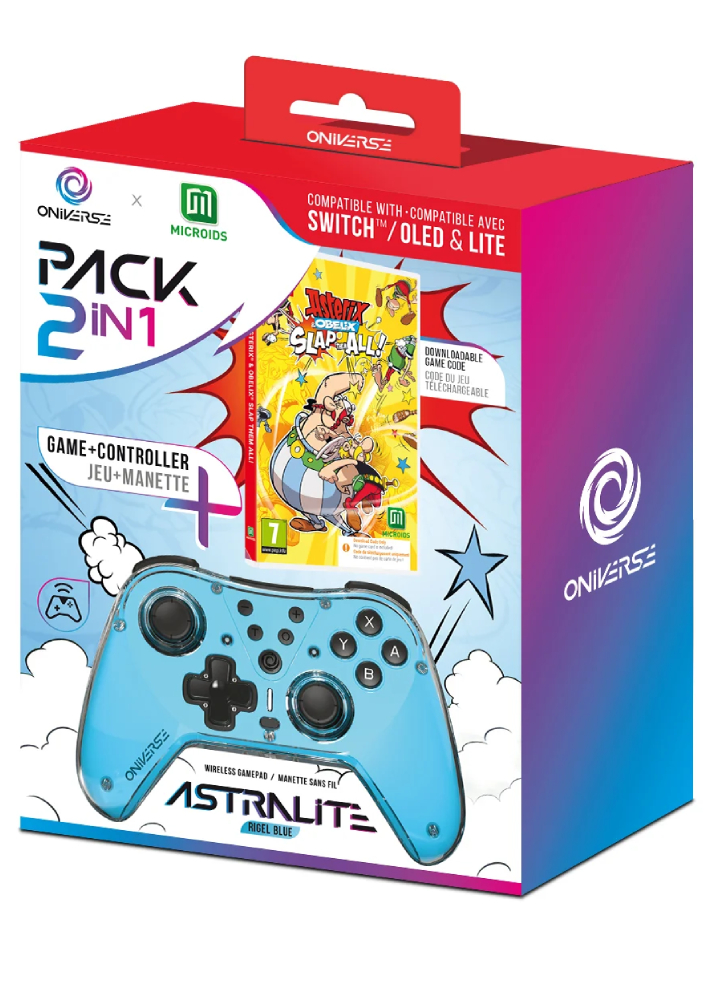 Oniverse Astralite Controller + Asterix Et Obelix Slap Them All! (code In Box)