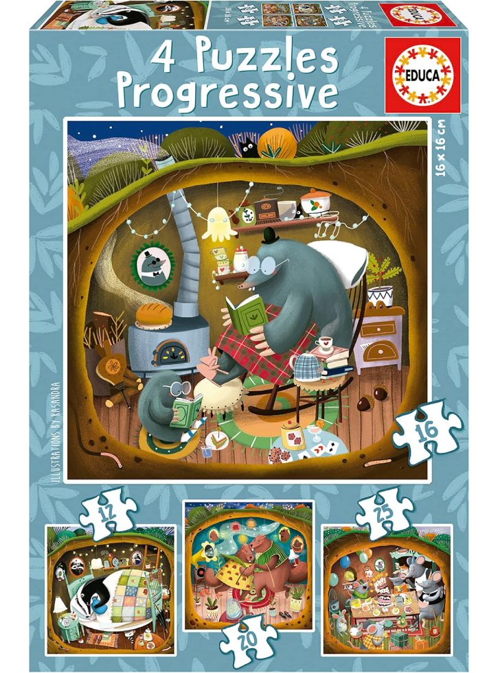 Educa Progressive Puzzle Forest Tales 12-16-20-25 Pcs (80-19685)