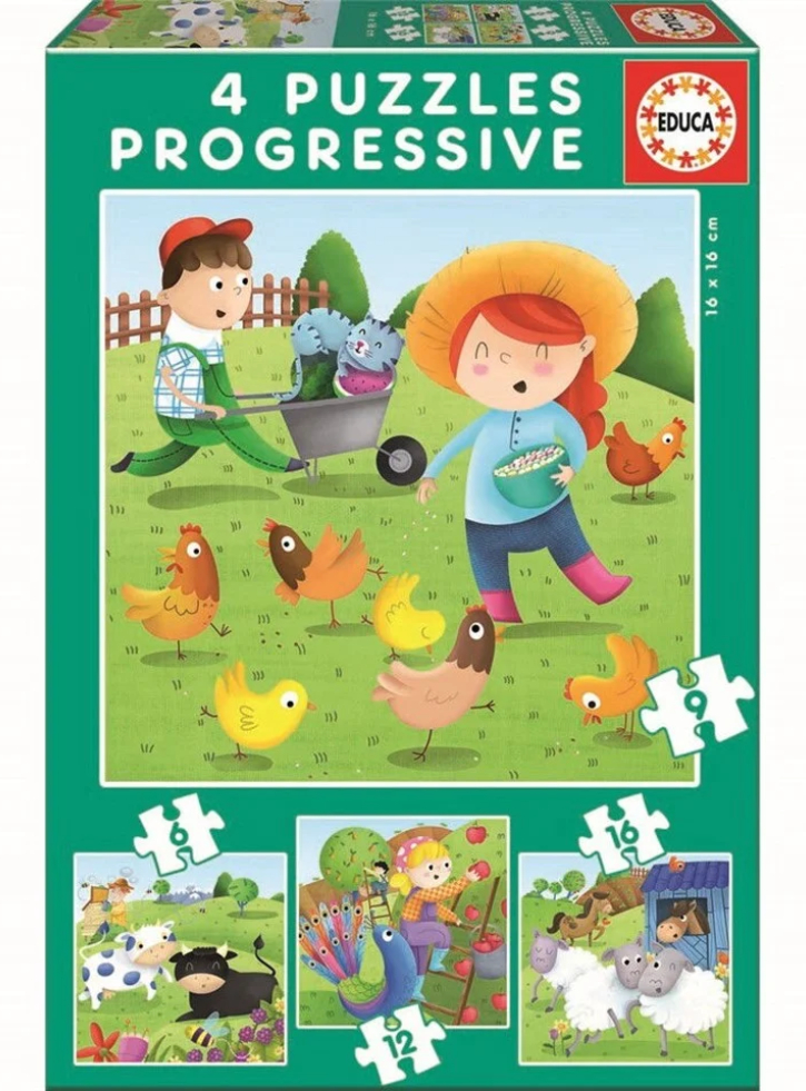 Educa Puzzle 6-9-12-16 Farm Animals (80-17145)