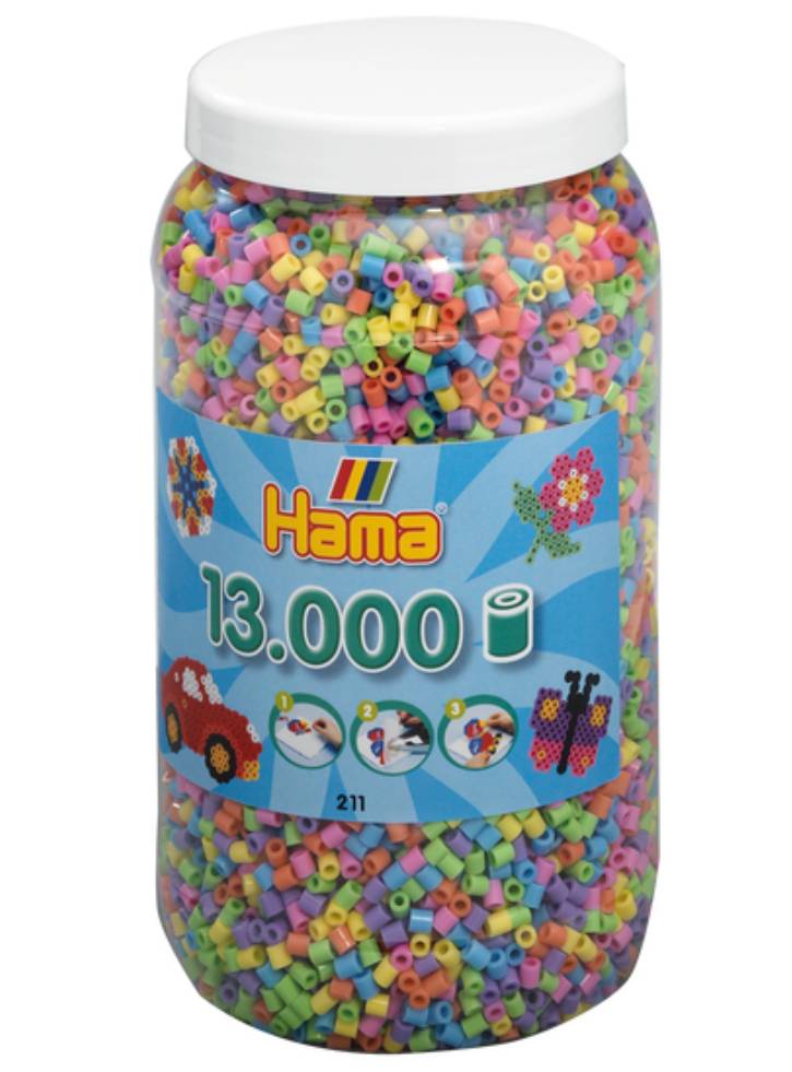 Hama Beads Midi Pastel Mix, 13.000 Pcs (211-50)