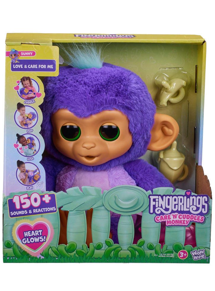 Fingerlings Care N Cuddles Monkey Purple (3191)