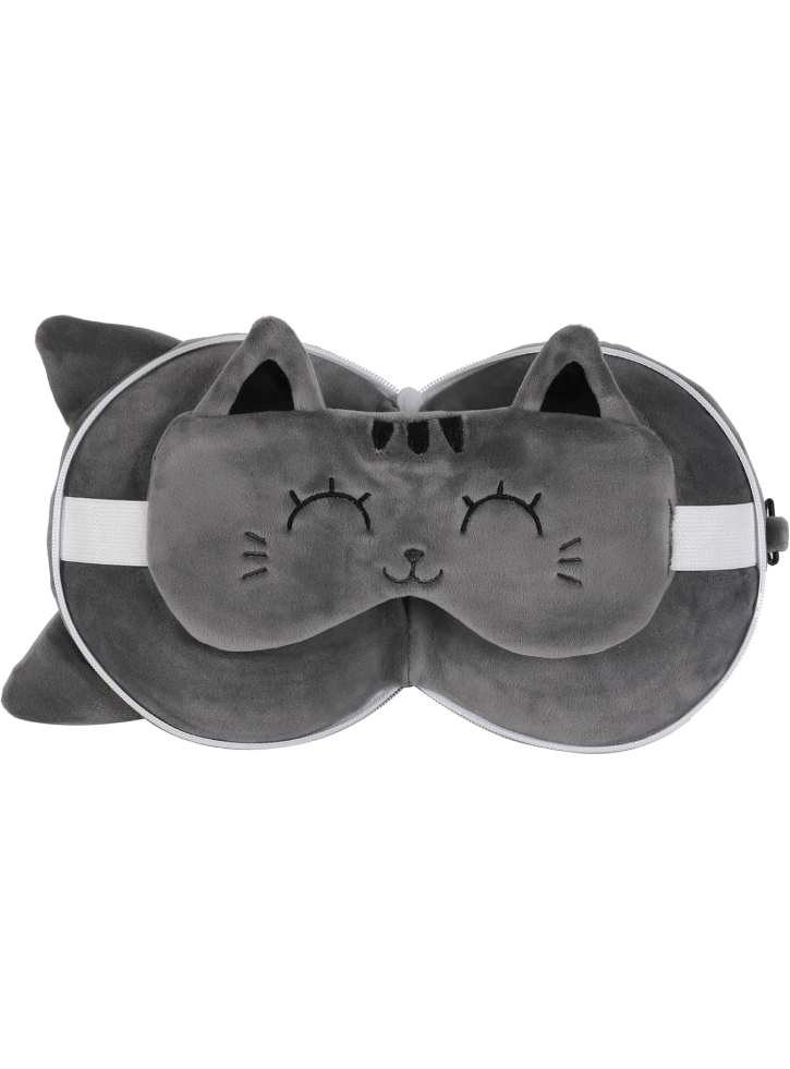 Itotal Pillow With Sleep Mask Grey Cat (xl2529)