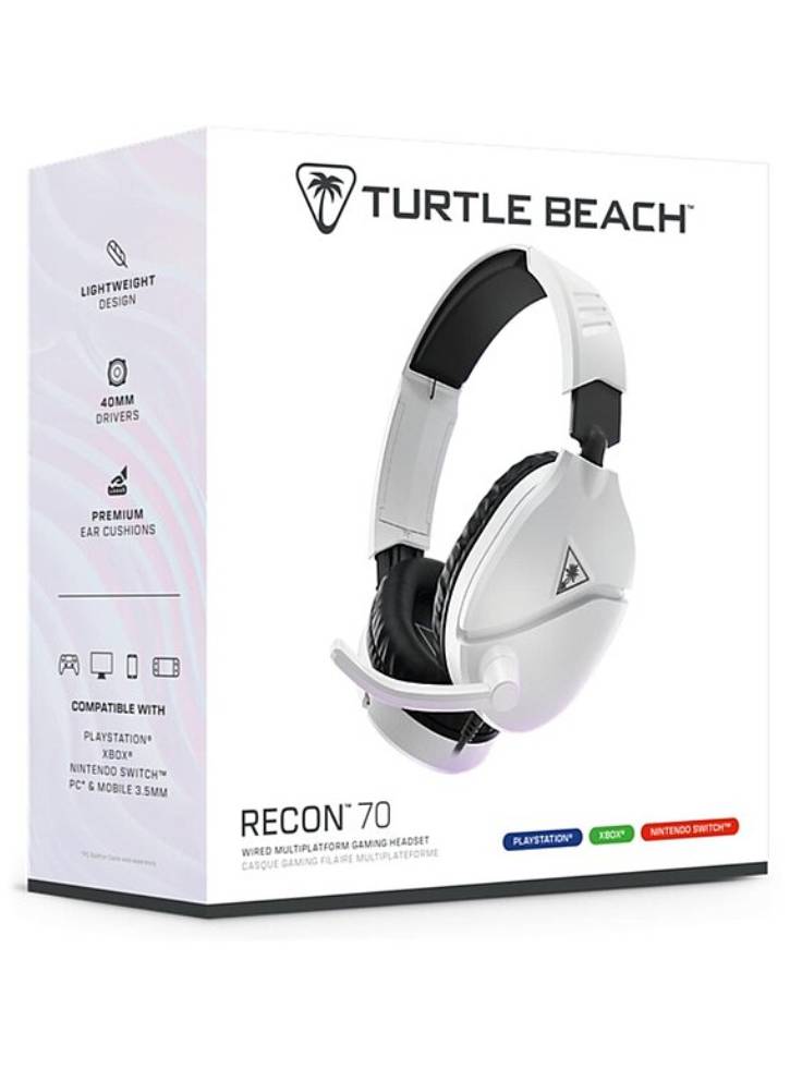 Turtle Beach Recon 70 Wired Headset -2024 (multi Platform) White