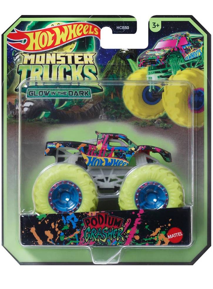 Hot Wheels Monster Trucks Glow In The Dark Podium Crasher (hwc78)