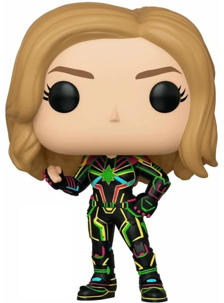 Funko Pop Marvel Captain Marvel Captain Marvel (neon Suit) (glows In The Dark) (se) #516 Bobble-head 9cm