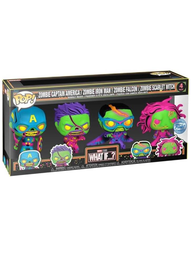 Funko Pop 4-pack Marvel What If...? Zombie (special Edition) (blacklight) 9cm