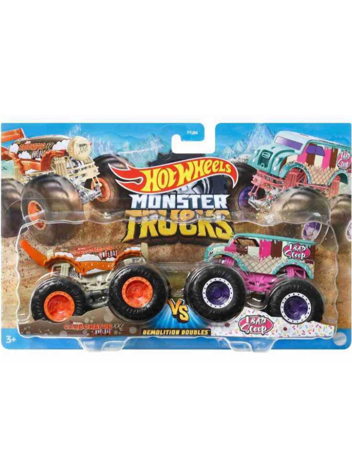 Hot Wheels Monster Trucks Demolition Doubles Carbonator Xxl Hwfloat Vs 1 Bad Scoop (hwn67)