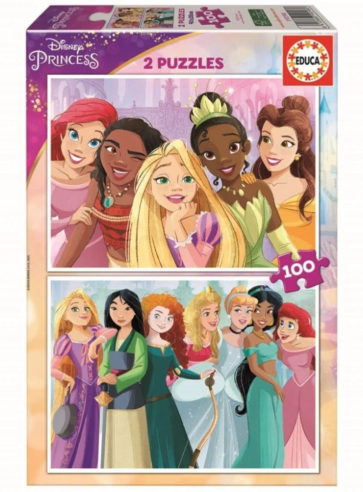 Educa 2x100 Disney Princess 2 Puzzles Wood (80-19298)