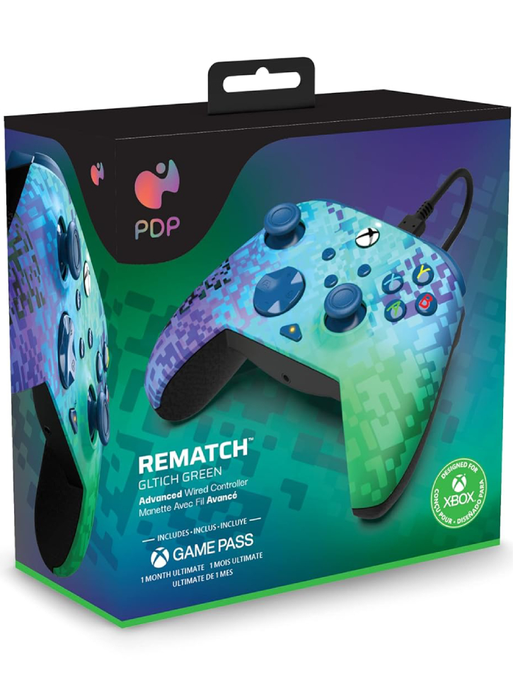 Controller Pdp Rematch Wired Glitch Green