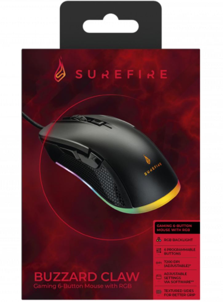 Surefire Buzzard Claw Gaming 6-button Mouse With Rgb