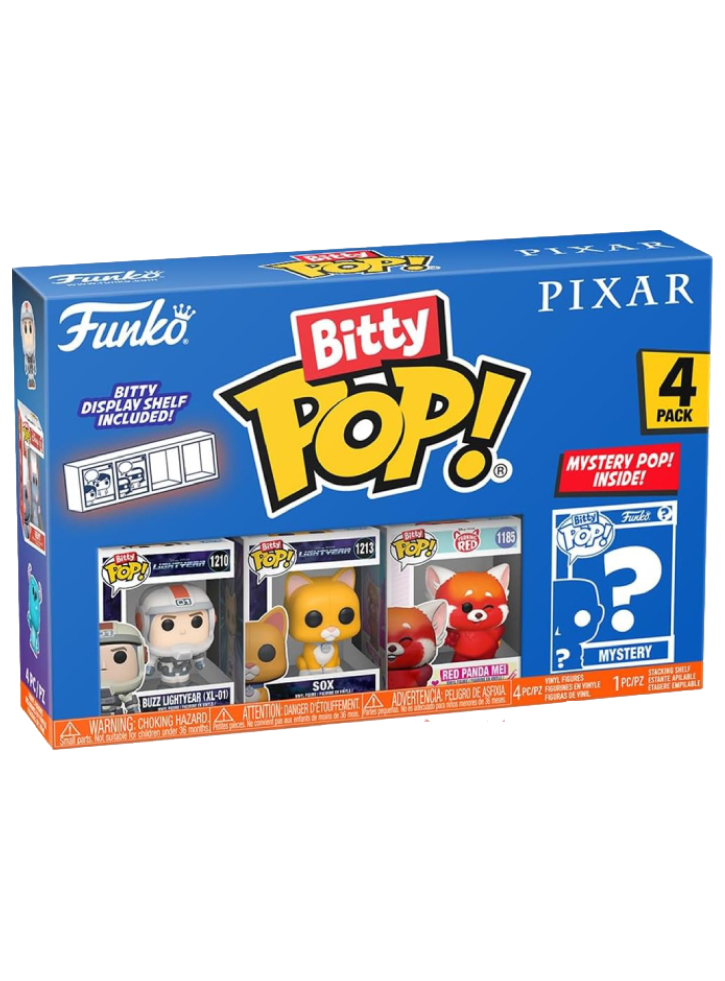 Bitty Pop 4 Pack Pixar Buzz Lightyear Xl 01 , Sox, Red Panda Mei, Mystery Pop