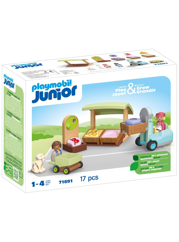 Playmobil Junior Organic Market Stall & Forklift (71691)