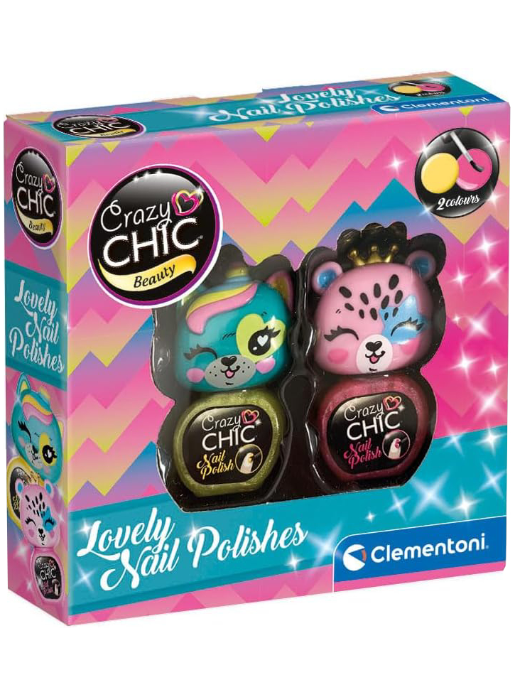 Crazy Chic Lovely Animals Nail Polish Yellow & Pink (18844)