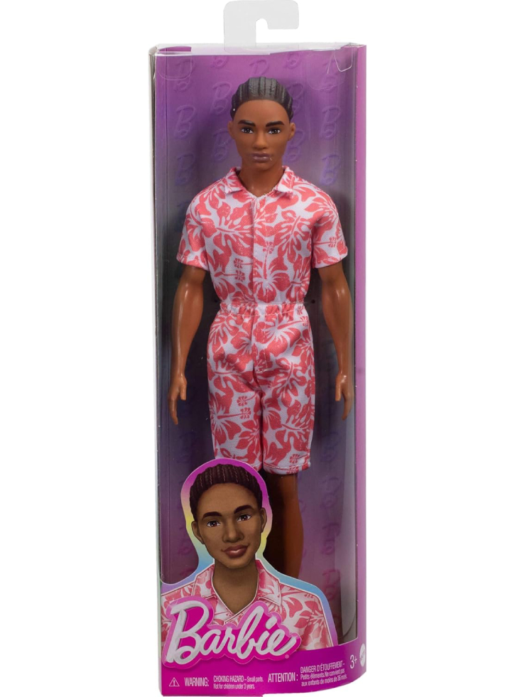 Barbie Ken Hawaiian Floral Jumpsuit Look With Brown Brides Hair Doll Fashionistas (hyt99)