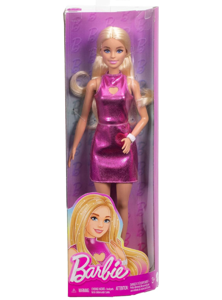 Barbie Fashionistas #230 Blonde Hair With Pink Metallic Dress Doll (hyt88)