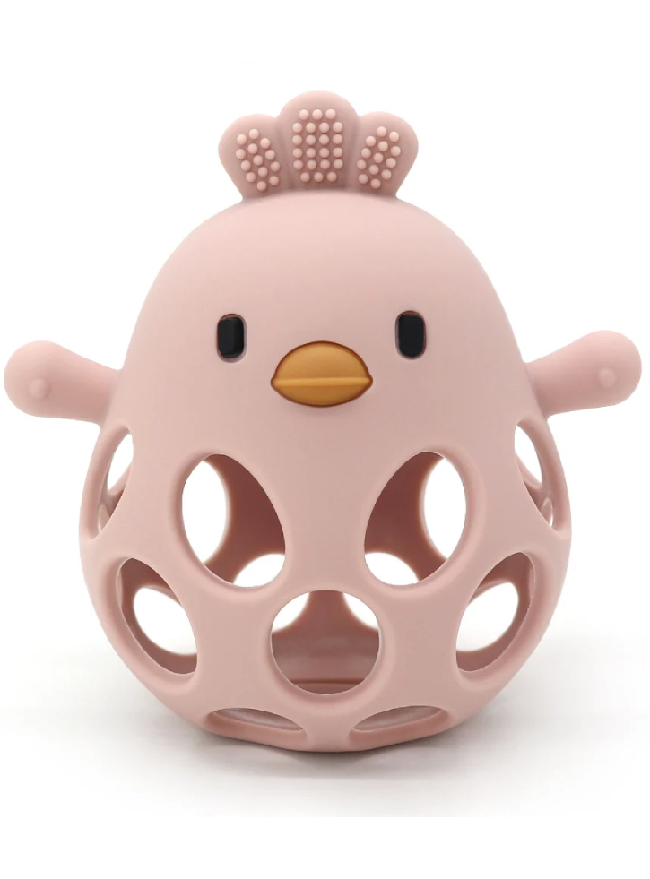 Magni Teether Ball With Duckling In Lfgb Siliconee, Pink (5631)