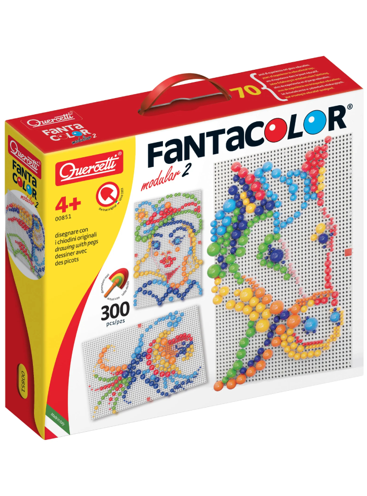 Quercetti Fantacolor Modular 2 Peg Mosaic 300 Pieces (qu-851)