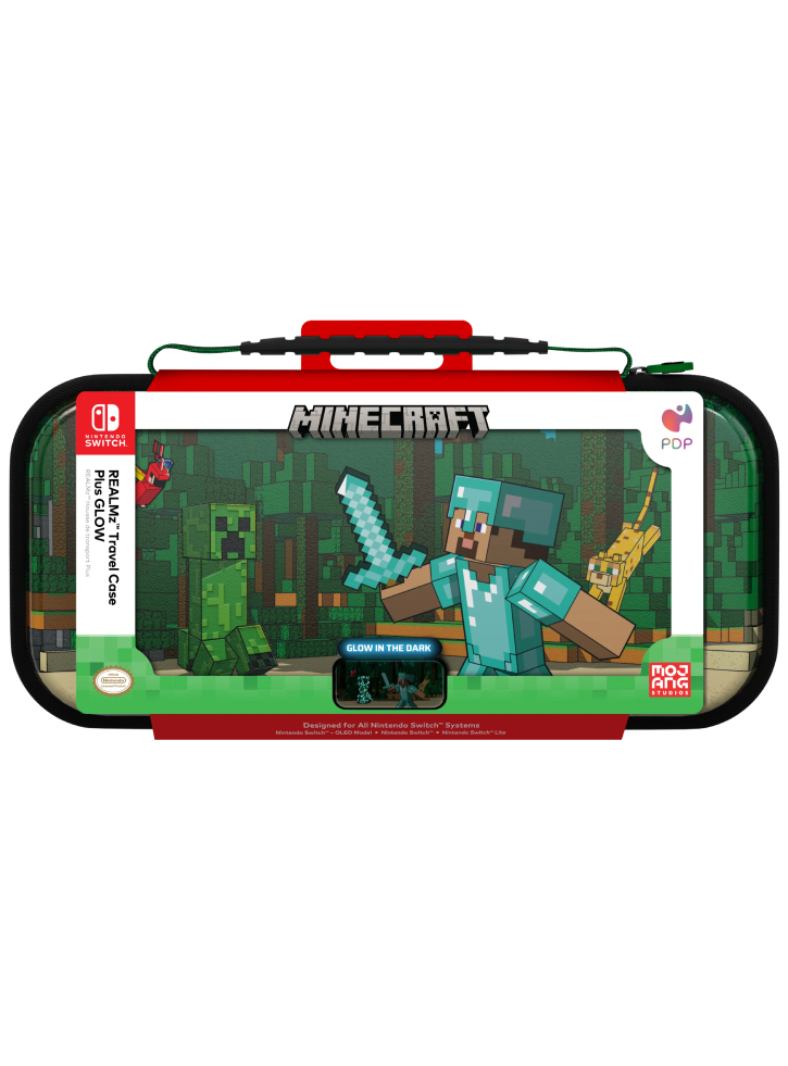 Pdp Travel Case Plus Glow Minecraft Forest Battle