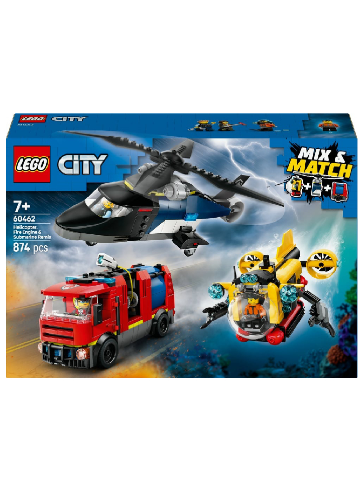 Lego City Helicopter, Fire Engine & Submarine 60462