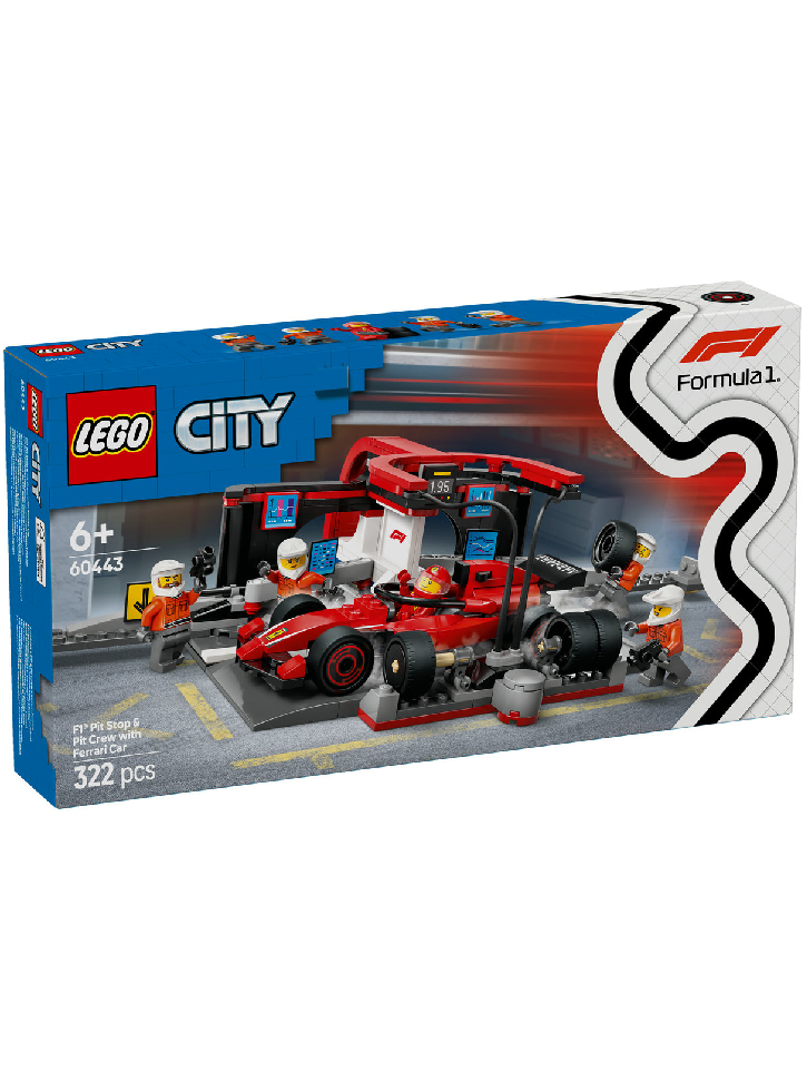 Lego City F1 Pit Stop & Pit Crew With Ferrari Car (60443)