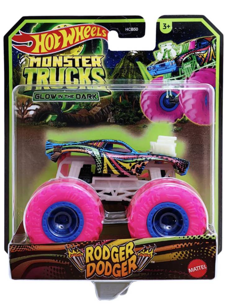 Mattel Hot Wheels Monster Trucks Glow In The Dark Rodger Dodger (hwc91)