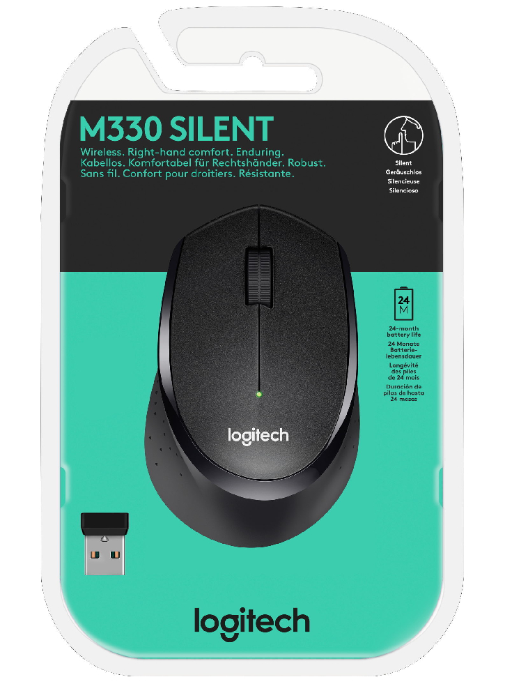 Mouse Logitech M330 Usb Optical Black Wireless