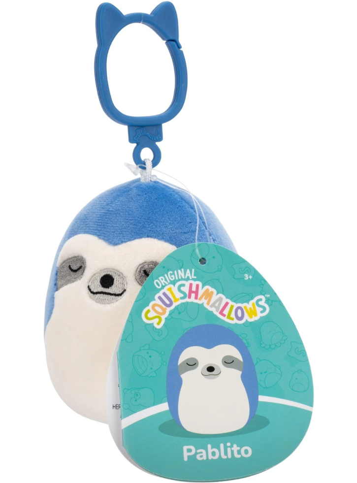 Squishmallows P22 Clip On Pablito Blue Sloth 9cm