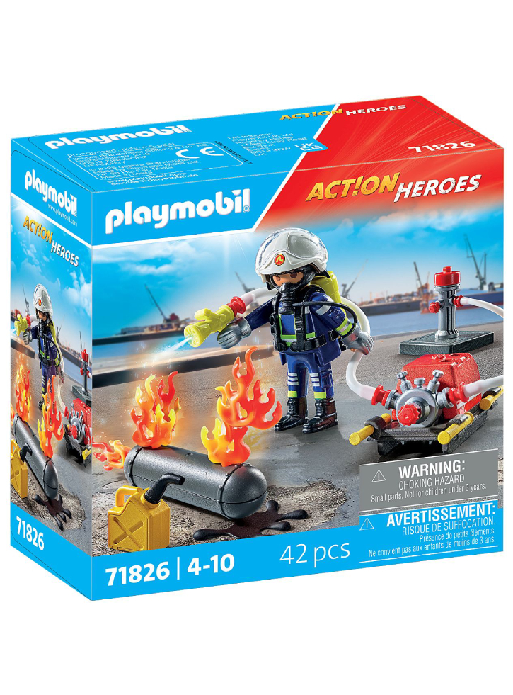 Playmobil Firefighter With Water Pump (71826)