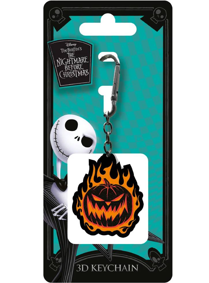 The Nightmare Before Before Christmas (flaming Pumpkin) 3d Keychain
