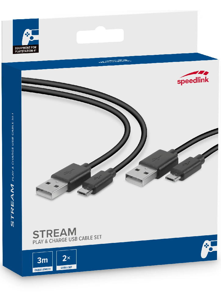 Speedlink Stream Play & Charge Usb Cable Set Black