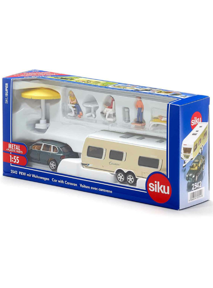 Siku 1:55 Car With Caravan (313-2542)