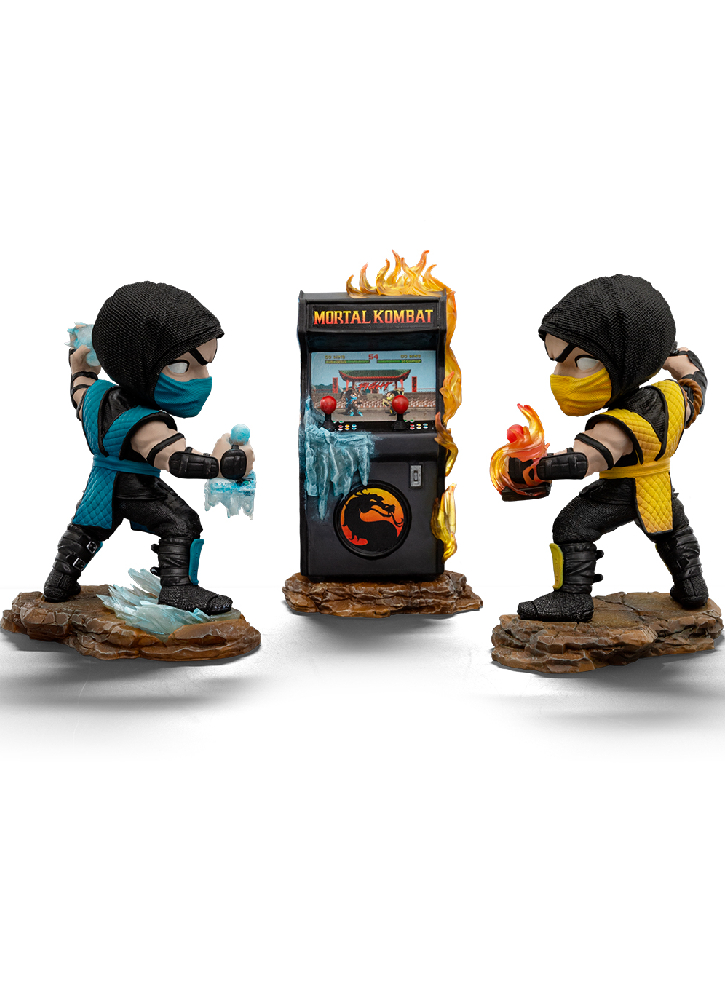 Iron Studios & Minico Mortal Kombat Scorpion Vs Sub Zero Arcade Set Minico 16cm