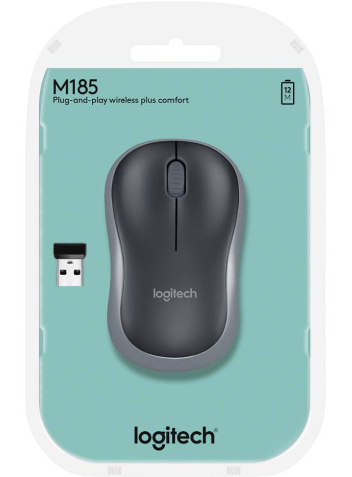 Mouse Logitech M185 Usb Grey Wireless