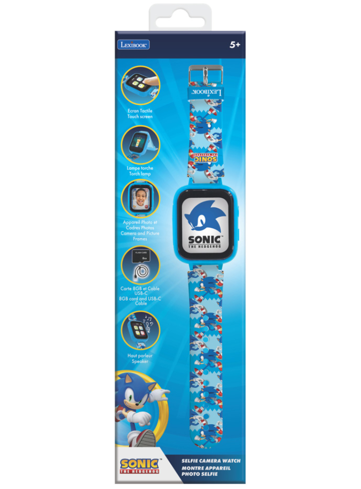 Lexibook Sonic Kids Smartwatch With 8gb Memory Card Included (dmw070sn)