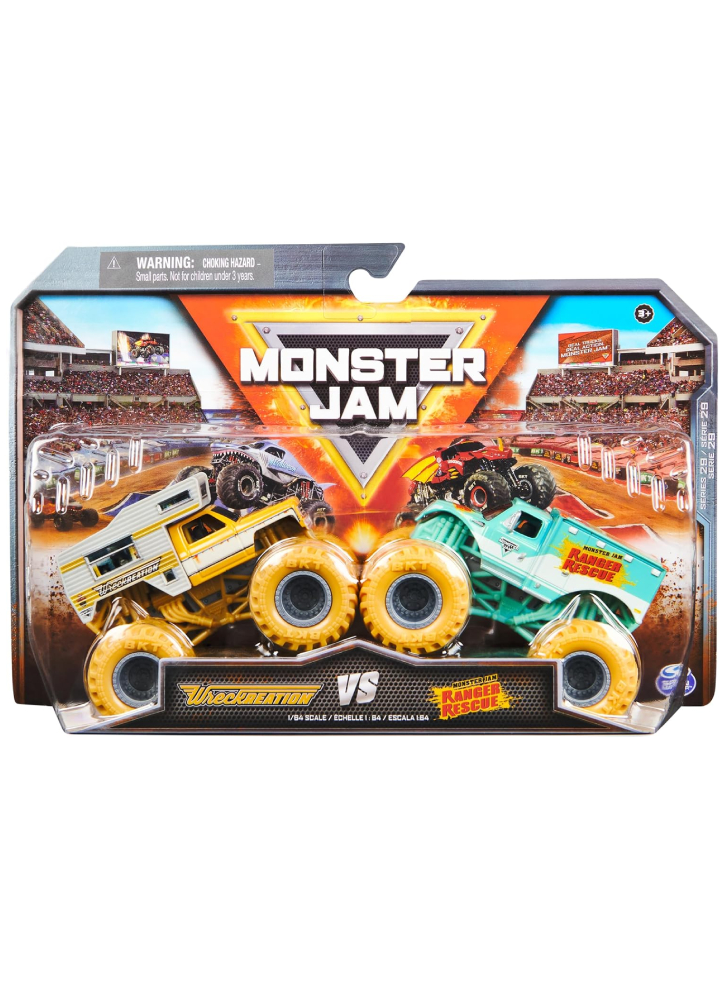 Monster Jam 1:64 Die Cast 2 Pack Wreckreation Vs Ranger Rescue