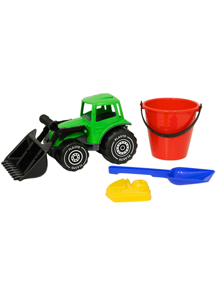 Plasto Tractor And Sand Toys 4 Parts