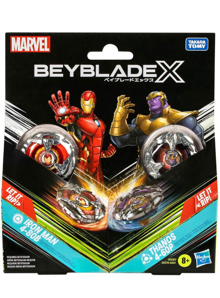Marvel Bey Blade X Iron Man 4-80b Vs. Thanos 4-60p (g0287)