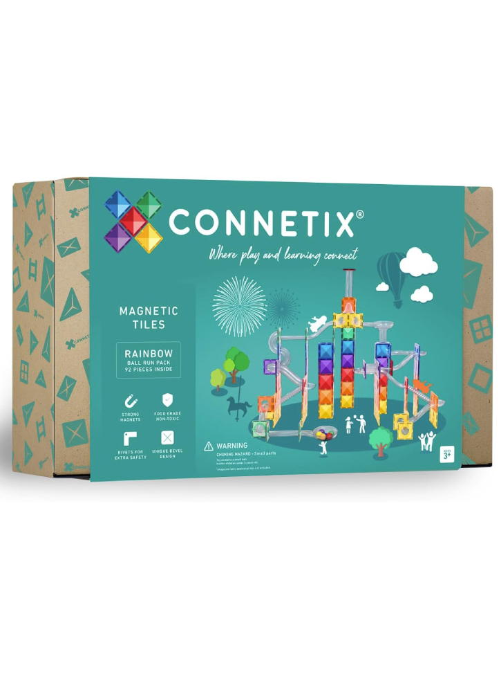 Connetix Rainbow Ball Run Pack 92 Pieces (ct-r-00092-br)