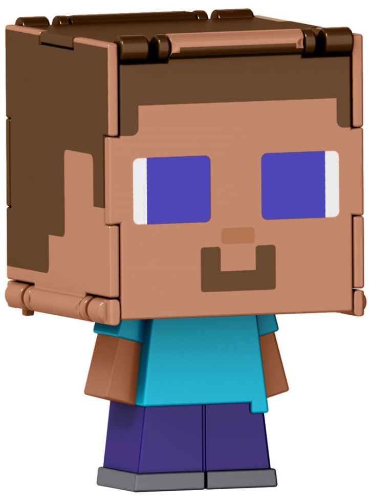 Minecraft Mob Head Minis Flipping Figs Steve & Steve In Enchanted Armor