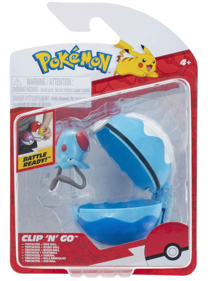 Pokemon Clip N Go Tentacool With Dive Ball (pkw4152)
