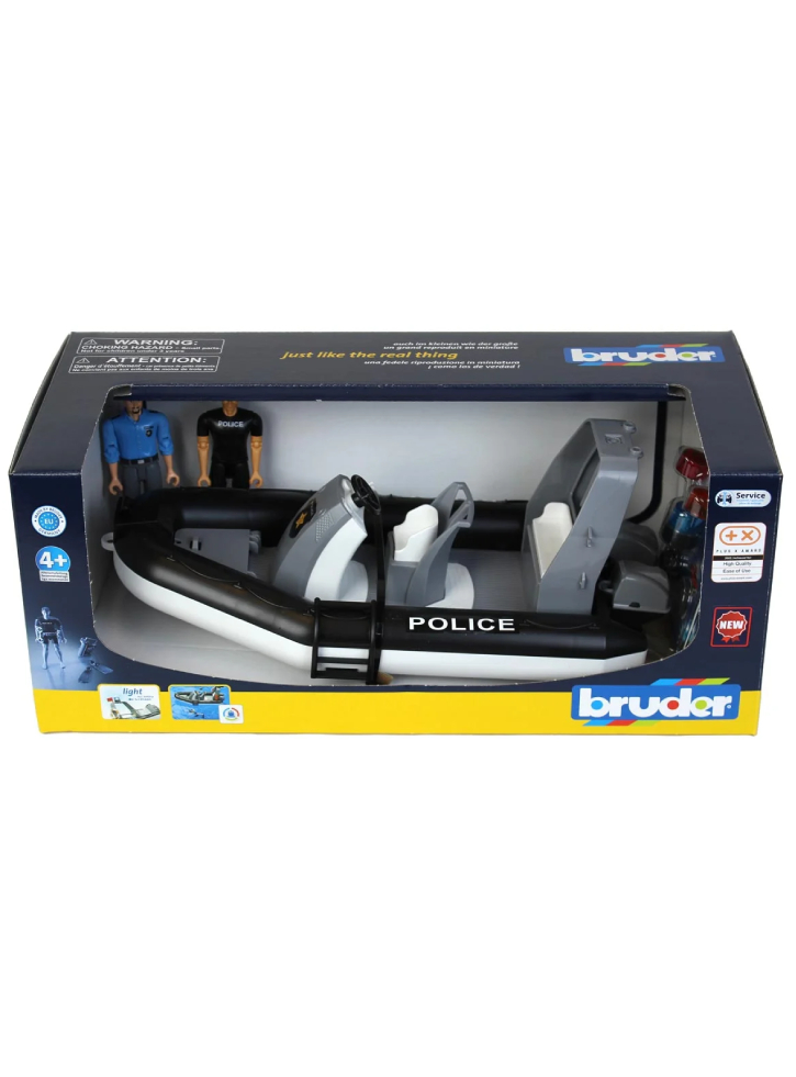 Bruder Bworld Police Boat With Rotating Beacon Light (62733)